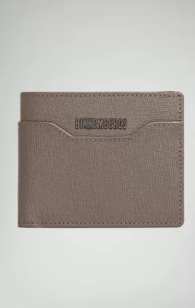 Taupe Carteras Men's Wallet In Saffiano Leather Hombre Bikkembergs