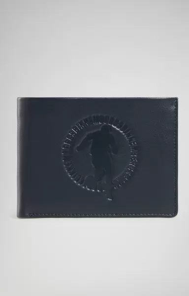 Blue Bikkembergs Men's Wallet With Embossed Logo Hombre Carteras