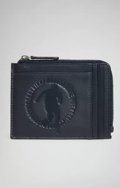 Hombre Compact Men's Wallet With Embossed Logo Bikkembergs Carteras Blue