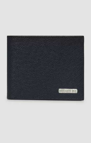 Carteras Hombre Bikkembergs Navy 5-Card Mini Rfid Men's Wallet In Textured Leather