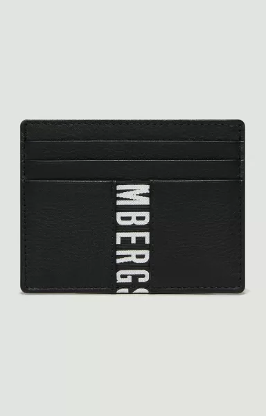 Men's Leather Card Holder Black Hombre Carteras Bikkembergs