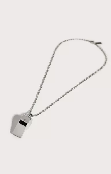 Joyería Bikkembergs White Hombre Men's Necklace With Whistle And Diamond