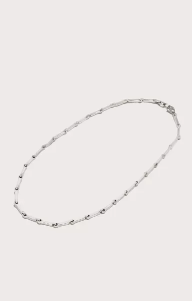 Hombre Men's Necklace With Hammered Effect White Bikkembergs Joyería
