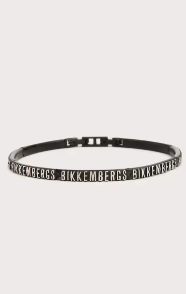 Hombre 019 Bikkembergs Men's Bracelet With Embossed Lettering Joyería