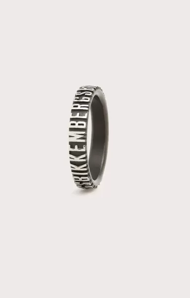 019 Joyería Hombre Bikkembergs Unisex Ring With Embossed Lettering