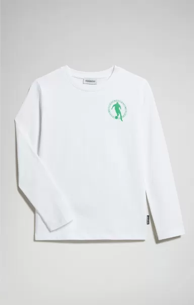 White Boy's Long-Sleeve Print T-Shirt Bikkembergs Camisetas Niños