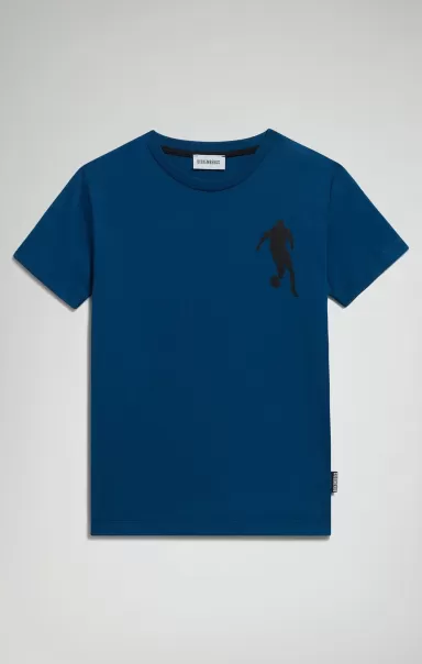 Boy's T-Shirt With Printed Front/Back Niños Camisetas Sailor Blue Bikkembergs
