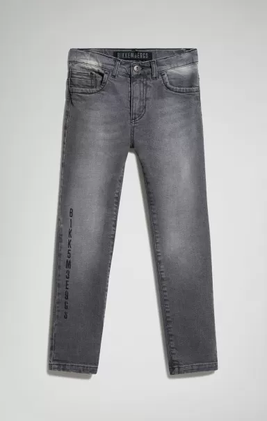 Pantalones Y Jeans Boy's Jeans With Worn Look Grey Niños Bikkembergs